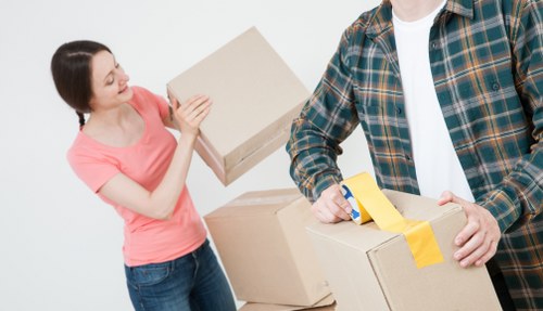 Helper carrying boxes for a Swiss Cottage home move