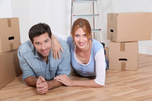 Organised moving boxes and labels for a home or office relocation