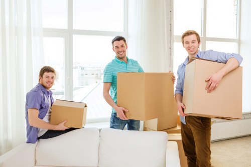 Selection of sturdy cardboard boxes and wrapping materials